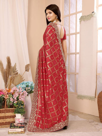 Ethnic Motifs Zari Woven Design Banarasi Saree